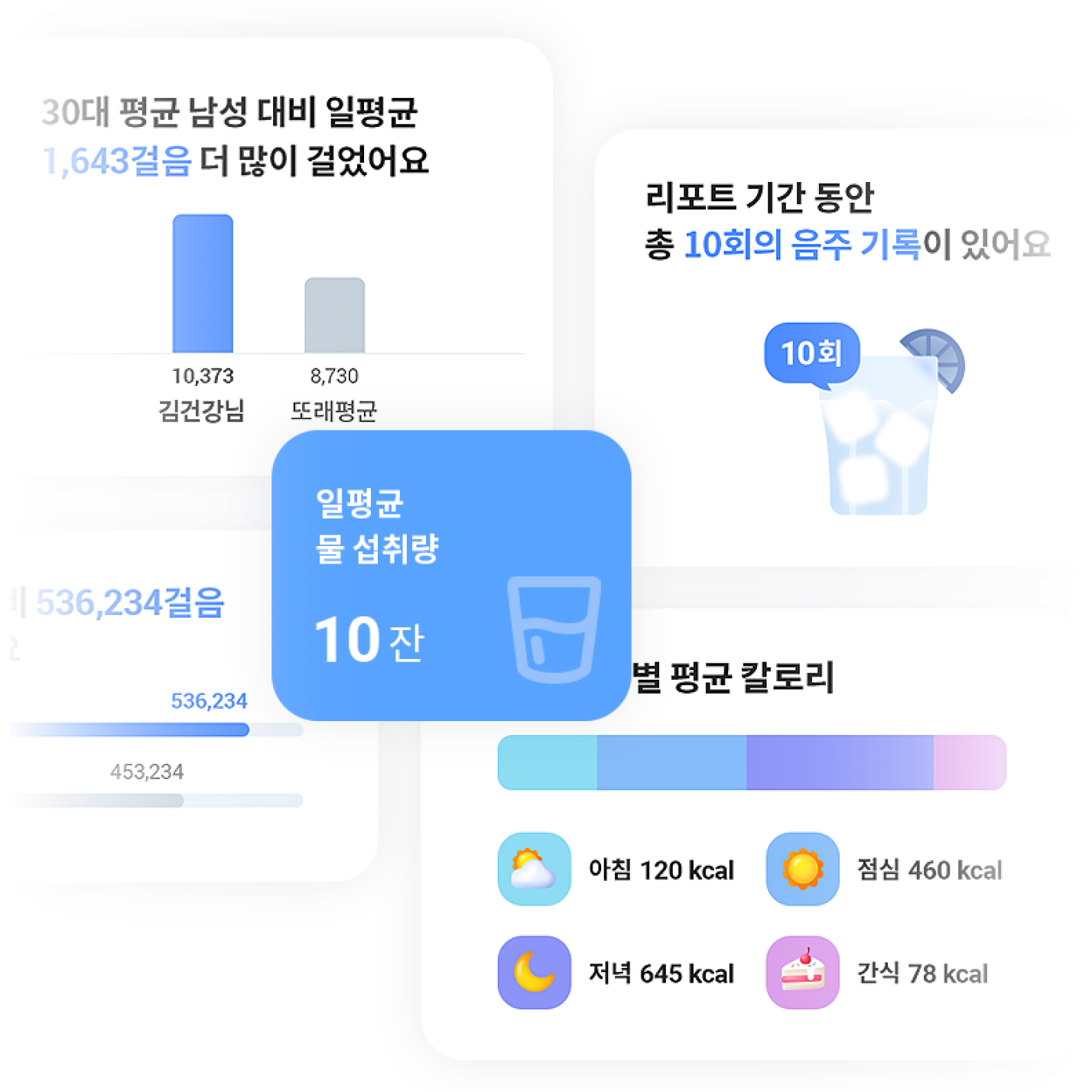 나의 건강 습관을 확인 예시 이미지