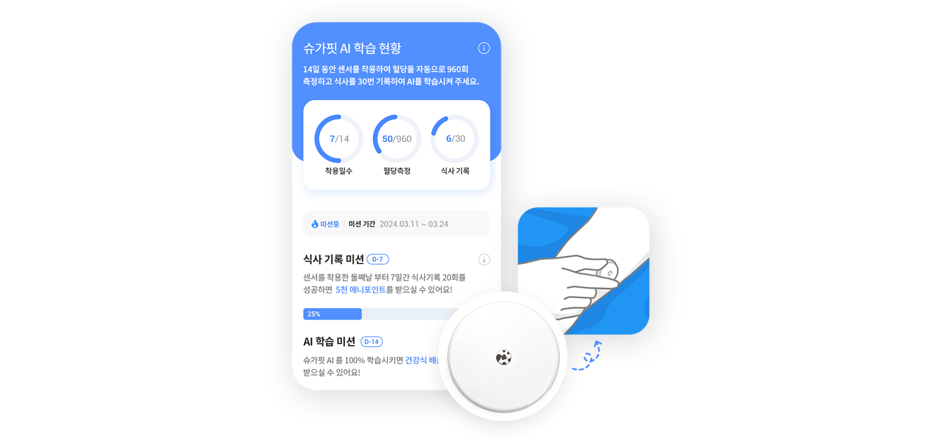 슈가핏 AI 학습현황 체크 예시 이미지